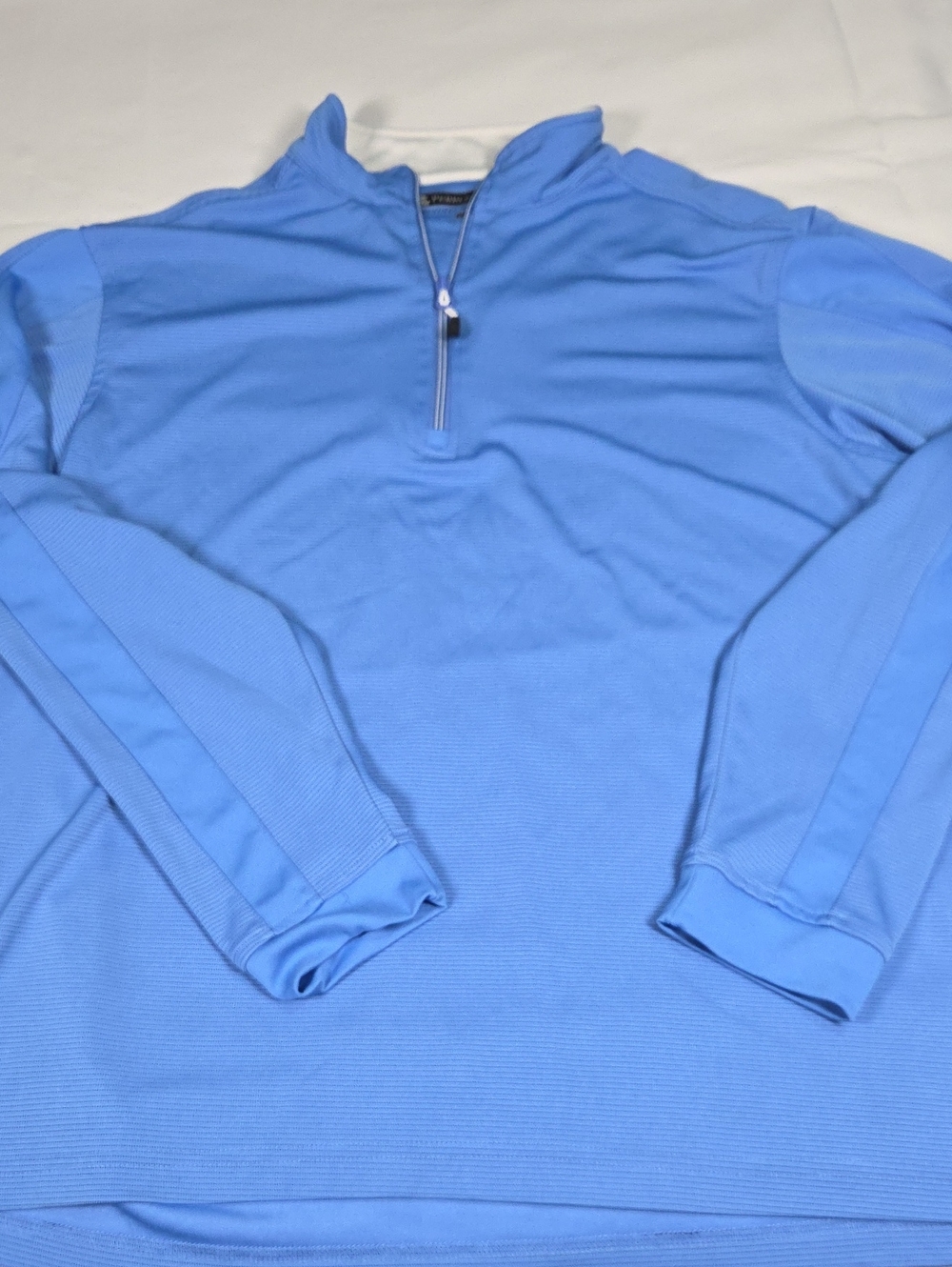 Pebble Beach Light Blue Zip-Up Performance Sweater